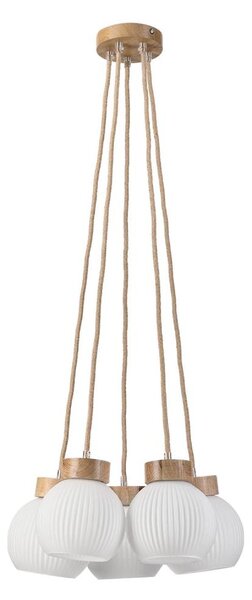 Candelabru pe cablu LOOMIS 5xE27/15W/230V 83 cm bej/stejar