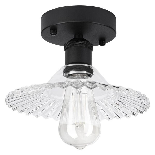 Lustră aplicată TRISH, 1xE27/15W/230V, negru/transparent