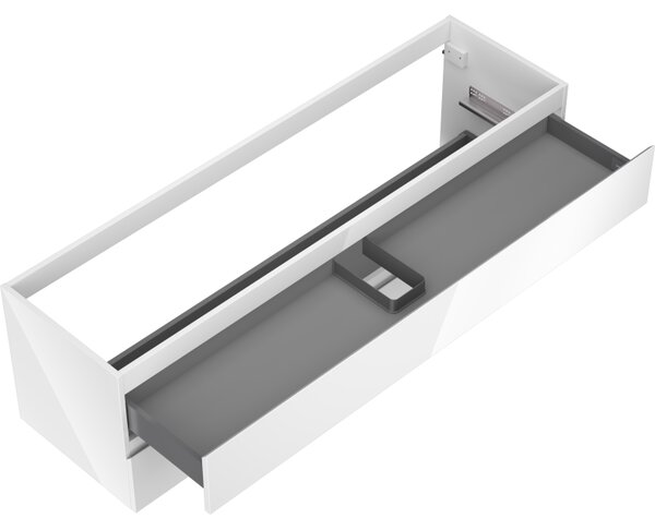Mexen Orio, mobilier de baie 160 cm, 2 sertare, alb lucios, 91A10-16047-2-BFF00