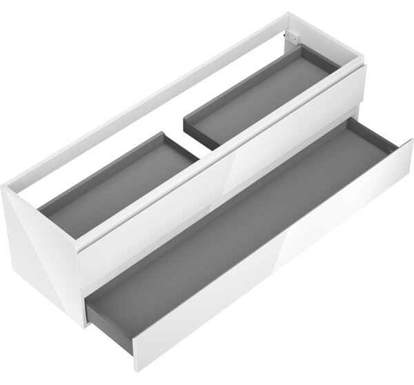 Mexen Orio, mobilier de baie 160 cm, 2 sertare, alb lucios, 91A10-16047-2-BFF00