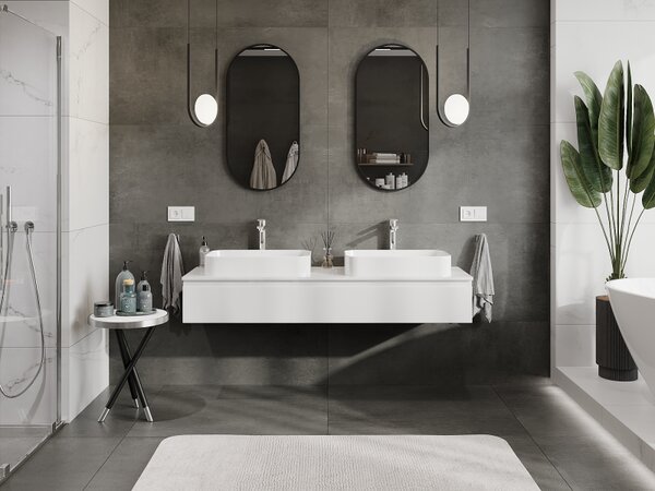 Mexen Orio, mobilier de baie 160 cm, 1 sertar, alb lucios, 91A10-16023-1-BF00