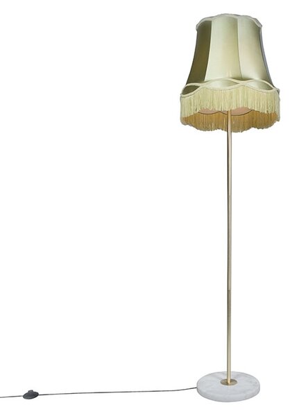 Lampă de podea retro din alamă cu nuanță Granny verde 45 cm - Kaso