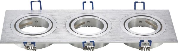 Aigostar - Ramă triplă pentru spot încastrat GU10 25,5x9,1 cm crom mat