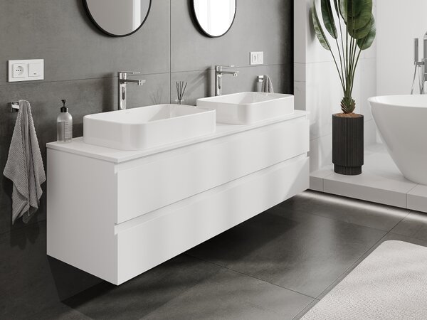 Mexen Orio, mobilier baie 160 cm, 2 sertare, alb mat, 91A10-16047-2-BFF01
