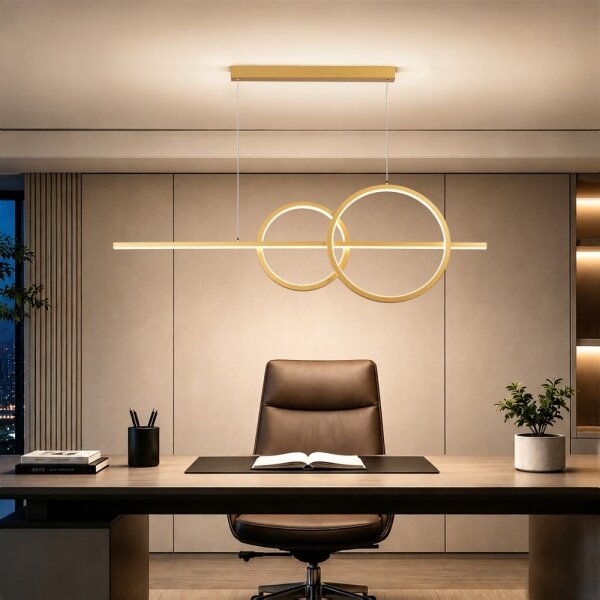 BRILAGI - Lampă suspendată LED reglabilă pe cablu SIGNATURE LED/53W/230V 120 cm aurie + telecomandă