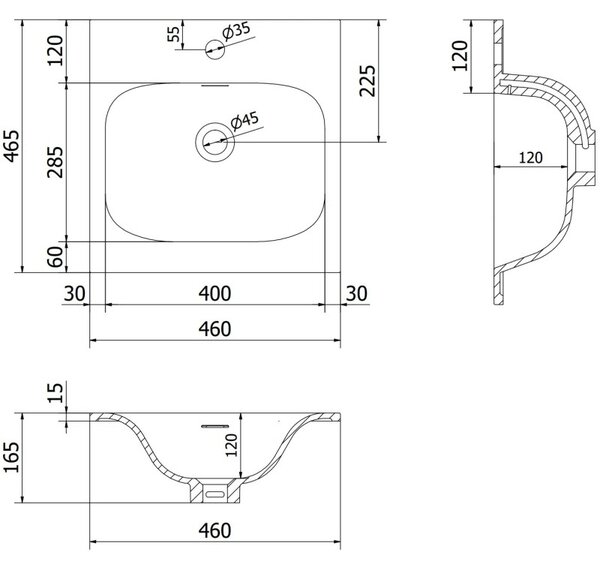 Mexen Orio, mobilier baie 45 cm cu lavoar Vela, 1 sertar, alb mat, 91A10-04547-1-BF01-W23M01