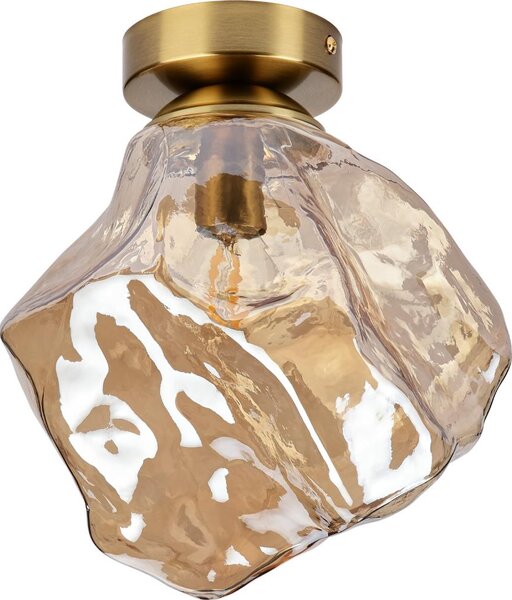 Plafonieră CRISTAL 1xE14/15W/230V alamă/bej fumuriu