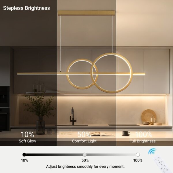 BRILAGI - Lampă suspendată LED reglabilă pe cablu SIGNATURE LED/53W/230V 120 cm aurie + telecomandă
