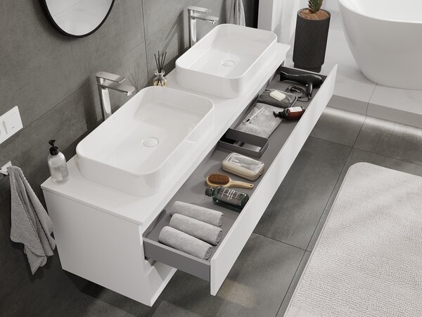 Mexen Orio, mobilier baie 160 cm, 2 sertare, alb mat, 91A10-16047-2-BFF01