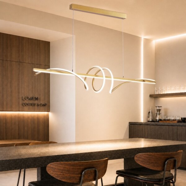BRILAGI - Lustru LED dimabil pe cablu SIGNATURE LED/50W/230V 120 cm auriu + telecomandă