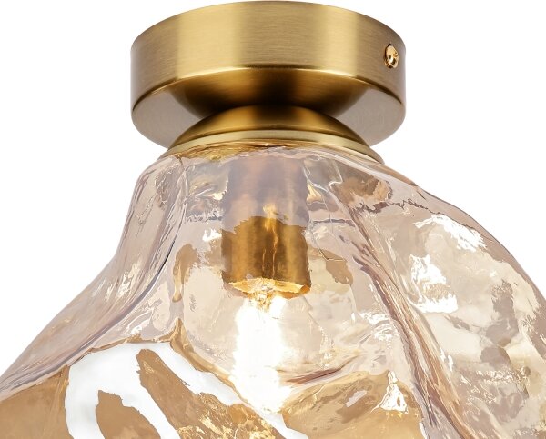Plafonieră CRISTAL 1xE14/15W/230V alamă/bej fumuriu