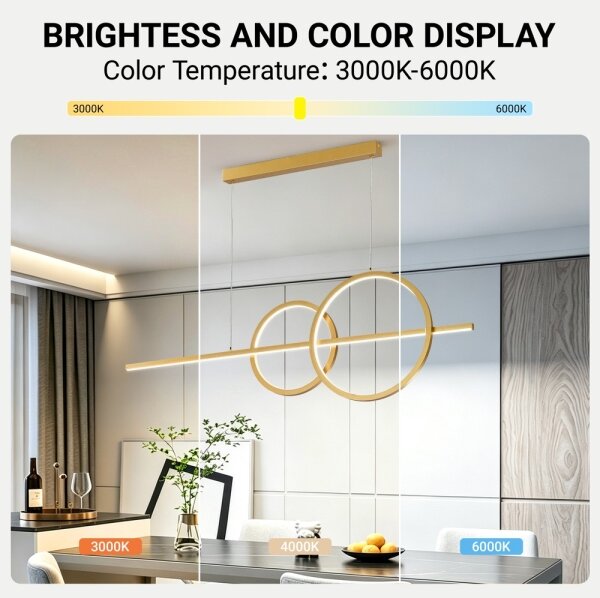 BRILAGI - Lampă suspendată LED reglabilă pe cablu SIGNATURE LED/53W/230V 120 cm aurie + telecomandă