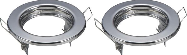 Aigostar - Set 2x rame pentru spoturi încastrate GU10, diametru 8 cm, crom lucios