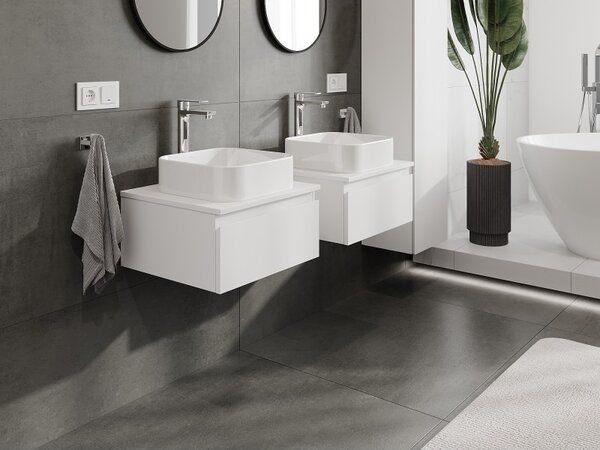 Mexen Orio, mobilier de baie 50 cm cu blat, 1 sertar, alb mat, 91A10-05023-1-BFC01