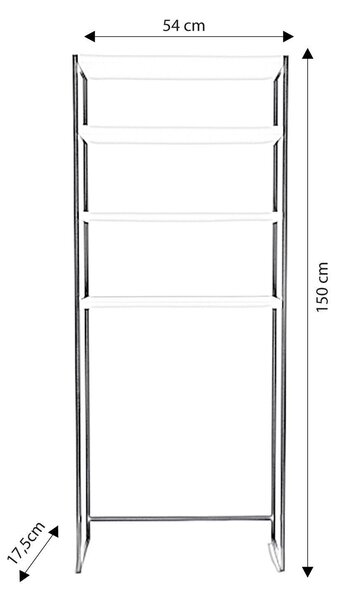 Dulap De Baie Salzgitter cu 4 Rafturi si cadru Metal, Alb, 54x150x18 cm