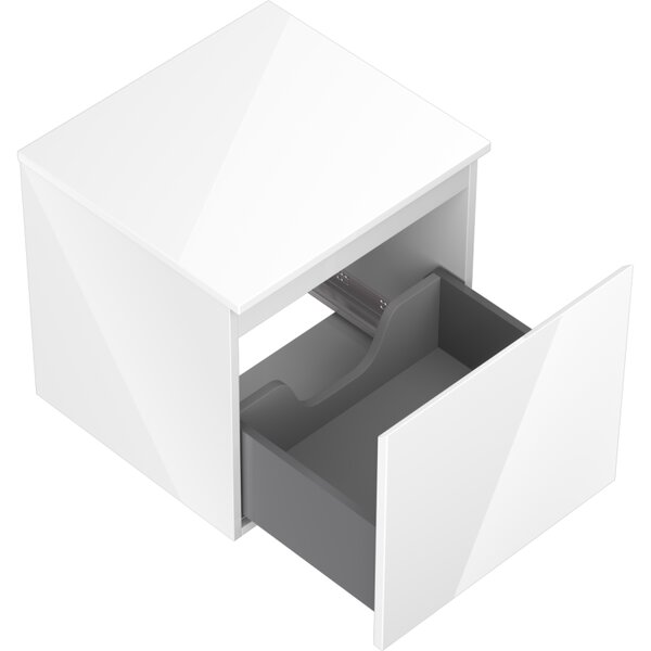 Mexen Orio, mobilier de baie 50 cm cu blat, 1 sertar, alb lucios, 91A10-05047-1-BFC00