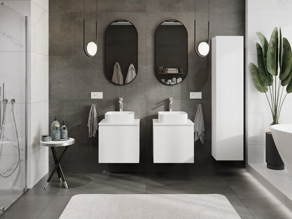 Mexen Orio, mobilier de baie 50 cm cu blat, 1 sertar, alb mat, 91A10-05047-1-BFC01