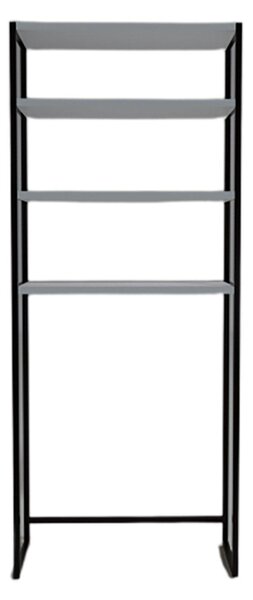 Dulap De Baie Salzgitter cu 4 Rafturi si cadru Metal, Alb, 54x150x18 cm