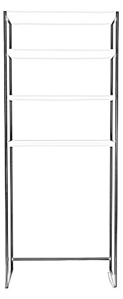 Dulap De Baie Salzgitter cu 4 Rafturi si cadru Metal, Alb, 54x150x18 cm