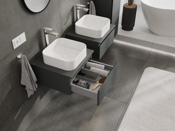 Mexen Orio, mobilier de baie 50 cm cu blat, 1 sertar, grafit mat, 91A10-05023-1-BFC66