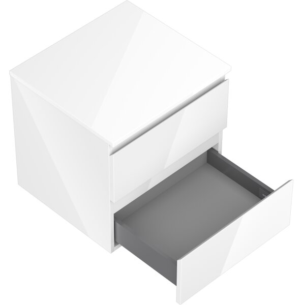 Mexen Orio, mobilier de baie 50 cm cu blat, 2 sertare, alb lucios, 91A10-05047-2-BFFC00