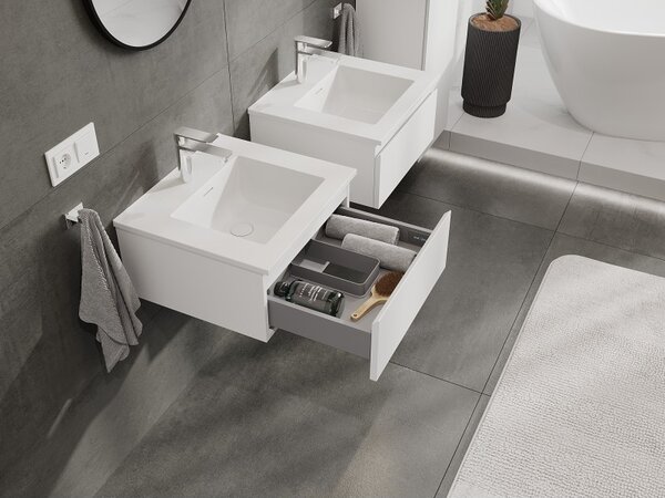 Mexen Orio, mobilier de baie 50 cm cu lavoar Otis, 1 sertar, alb mat, 91A10-05023-1-BF01-W18M01