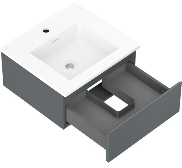 Mexen Orio, mobilier de baie 50 cm cu lavoar Otis, 1 sertar, grafit mat/alb mat, 91A10-05023-1-BF66-W18M01