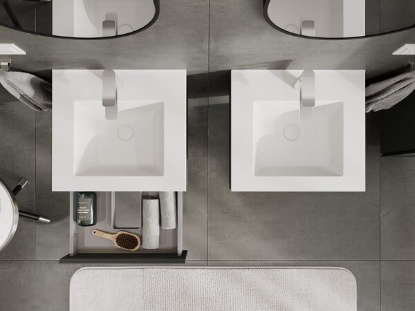 Mexen Orio, mobilier de baie 50 cm cu lavoar Otis, 1 sertar, grafit mat/alb mat, 91A10-05023-1-BF66-W18M01