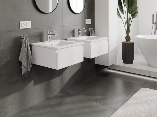 Mexen Orio, mobilier de baie 50 cm cu lavoar Otis, 1 sertar, alb mat, 91A10-05023-1-BF01-W18M01