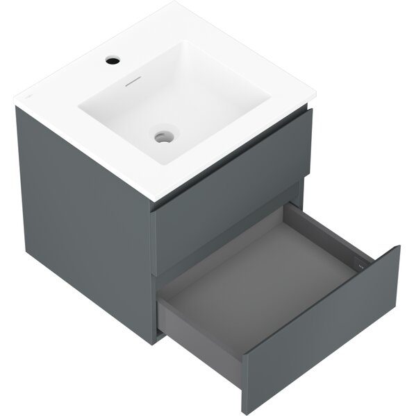 Mexen Orio, mobilier de baie 50 cm cu lavoar Otis, 2 sertare, grafit mat/alb mat, 91A10-05047-2-BFF66-W18M01