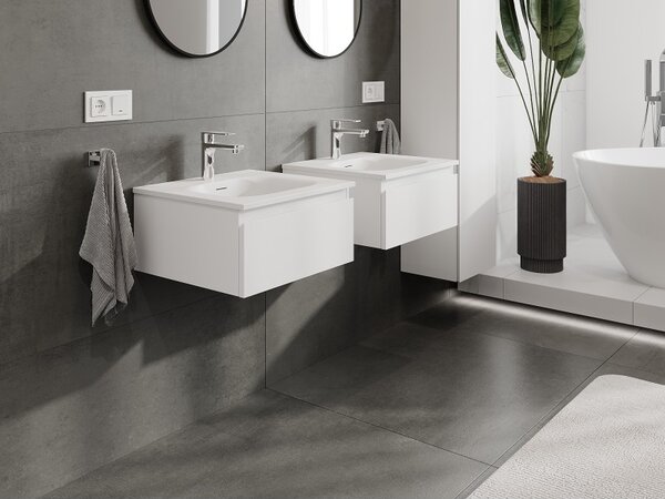 Mexen Orio, mobilier baie 50 cm cu lavoar Vela, 1 sertar, alb mat, 91A10-05023-1-BF01-W23M01