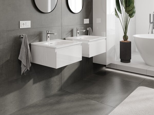 Mexen Orio, mobilier de baie 50 cm cu lavoar Vela, 1 sertar, alb lucios, 91A10-05023-1-BF00-W23M00