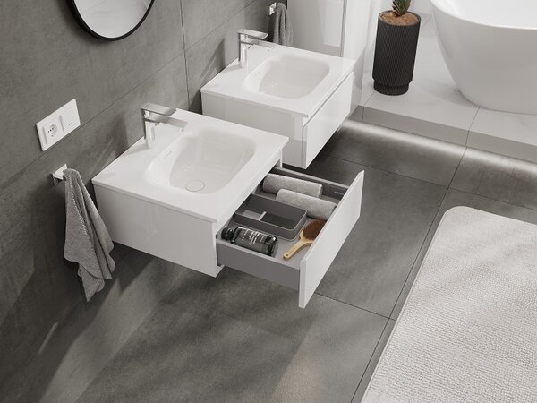 Mexen Orio, mobilier de baie 50 cm cu lavoar Vela, 1 sertar, alb lucios, 91A10-05023-1-BF00-W23M00