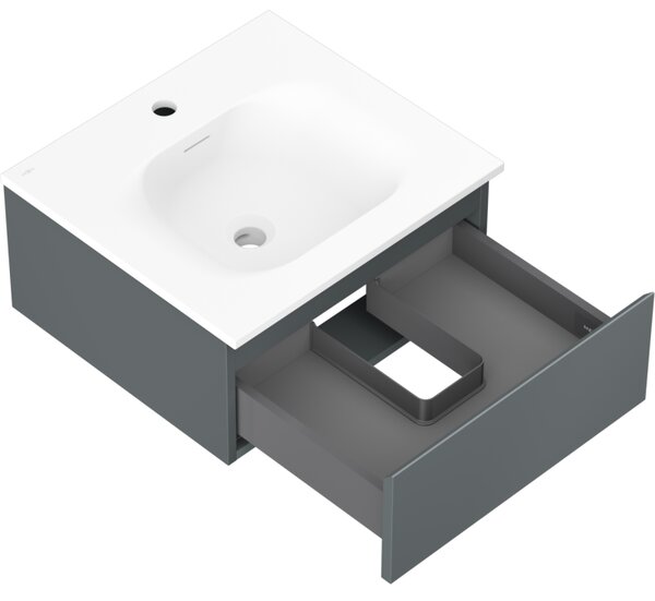 Mexen Orio, mobilier baie 50 cm cu lavoar Vela, 1 sertar, grafit mat/alb mat, 91A10-05023-1-BF66-W23M01