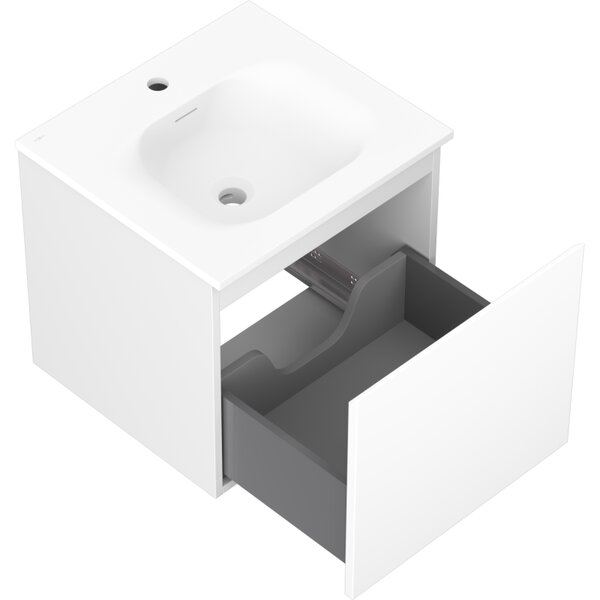 Mexen Orio, mobilier baie 50 cm cu lavoar Vela, 1 sertar, alb mat, 91A10-05047-1-BF01-W23M01