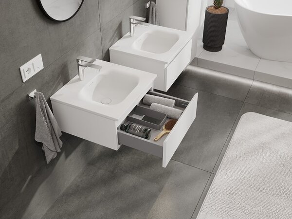 Mexen Orio, mobilier baie 50 cm cu lavoar Vela, 1 sertar, alb mat, 91A10-05023-1-BF01-W23M01