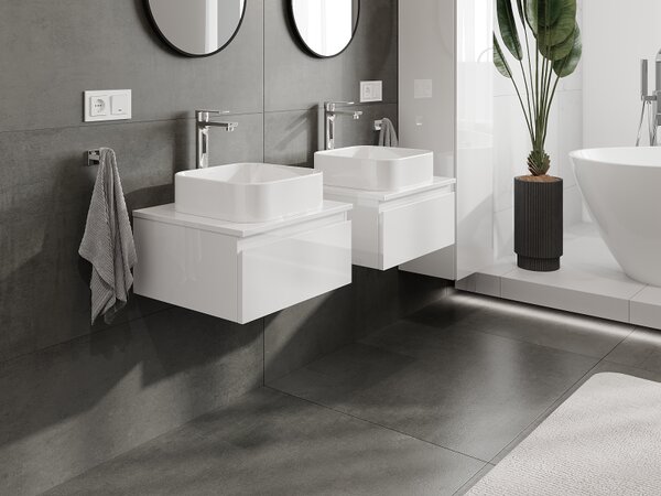 Mexen Orio, mobilier baie 50 cm, 1 sertar, alb lucios, 91A10-05023-1-BF00