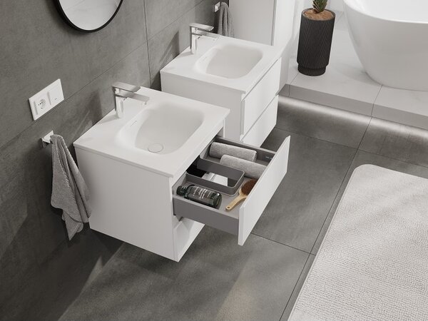 Mexen Orio, mobilier baie 50 cm cu lavoar Vela, 2 sertare, alb mat, 91A10-05047-2-BFF01-W23M01