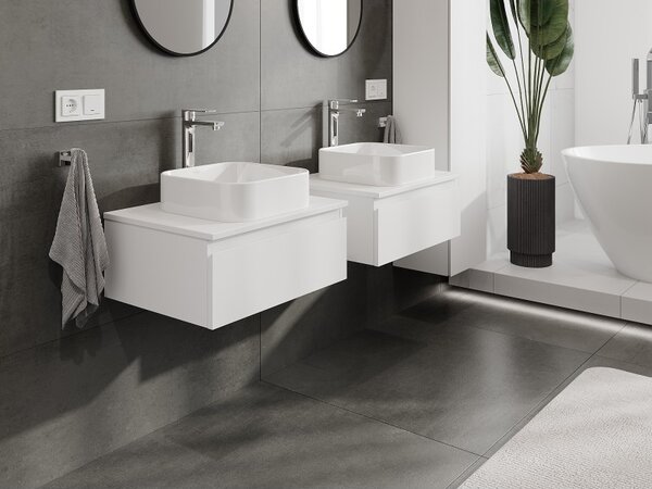 Mexen Orio, mobilier de baie 60 cm cu blat, 1 sertar, alb mat, 91A10-06023-1-BFC01