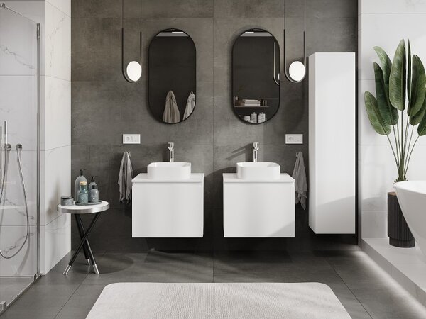 Mexen Orio, mobilier de baie 60 cm cu blat, 1 sertar, alb mat, 91A10-06047-1-BFC01