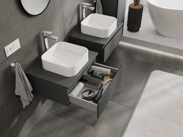 Mexen Orio, mobilier de baie 60 cm cu blat, 1 sertar, grafit mat, 91A10-06023-1-BFC66