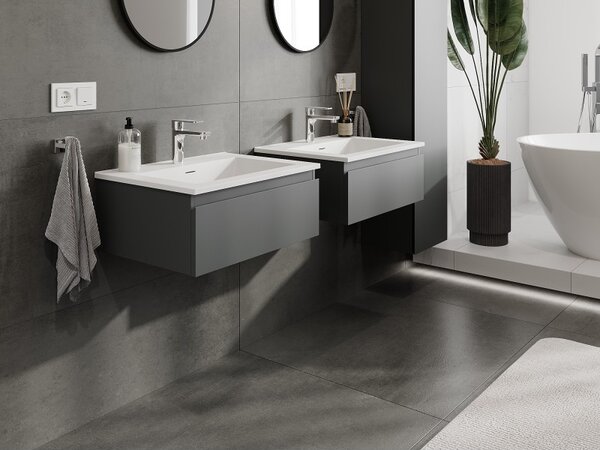 Mexen Orio, mobilier de baie 60 cm cu lavoar Otis, 1 sertar, grafit mat/alb mat, 91A10-06023-1-BF66-W18M01