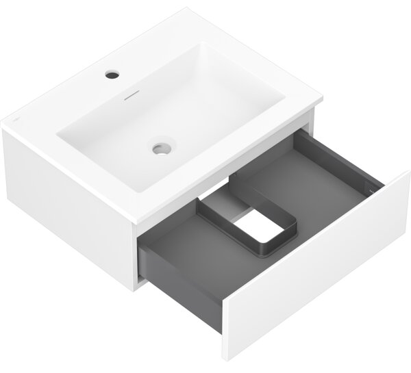 Mexen Orio, mobilier de baie 60 cm cu lavoar Otis, 1 sertar, alb mat, 91A10-06023-1-BF01-W18M01