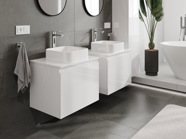 Mexen Orio, mobilier baie 60 cm, 1 sertar, alb lucios, 91A10-06047-1-BF00