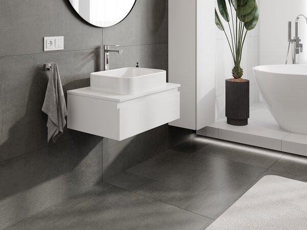 Mexen Orio, mobilier de baie 70 cm cu blat, 1 sertar, alb mat, 91A10-07023-1-BFC01