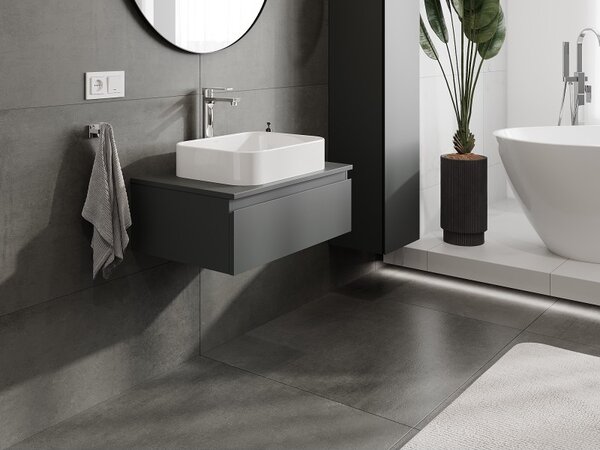 Mexen Orio, mobilier de baie 70 cm cu blat, 1 sertar, grafit mat, 91A10-07023-1-BFC66