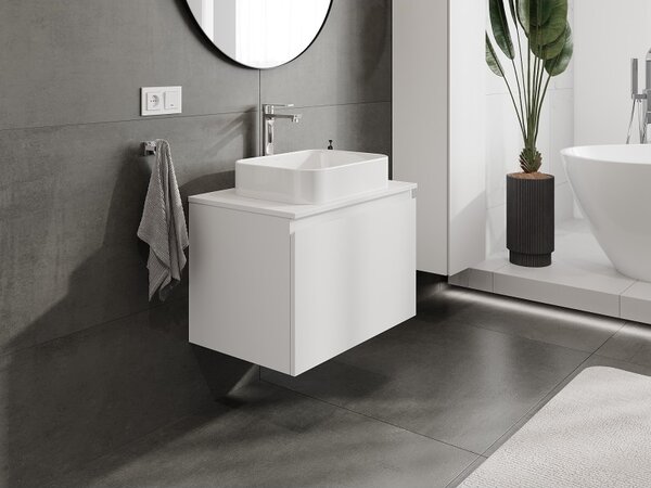 Mexen Orio, mobilier de baie 70 cm cu blat, 1 sertar, alb mat, 91A10-07047-1-BFC01