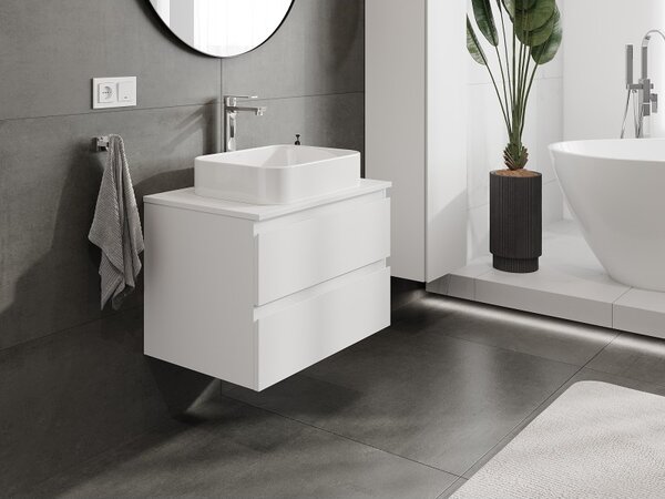 Mexen Orio, mobilier de baie 70 cm cu blat, 2 sertare, alb mat, 91A10-07047-2-BFFC01