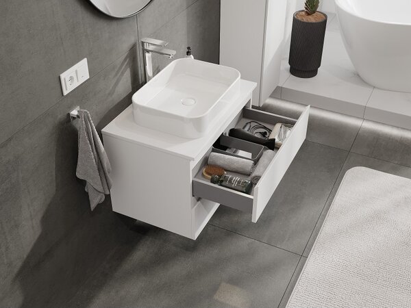Mexen Orio, mobilier de baie 70 cm cu blat, 2 sertare, alb mat, 91A10-07047-2-BFFC01
