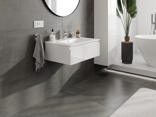 Mexen Orio, mobilier de baie 70 cm cu lavoar Otis, 1 sertar, alb lucios, 91A10-07023-1-BF00-W18M00